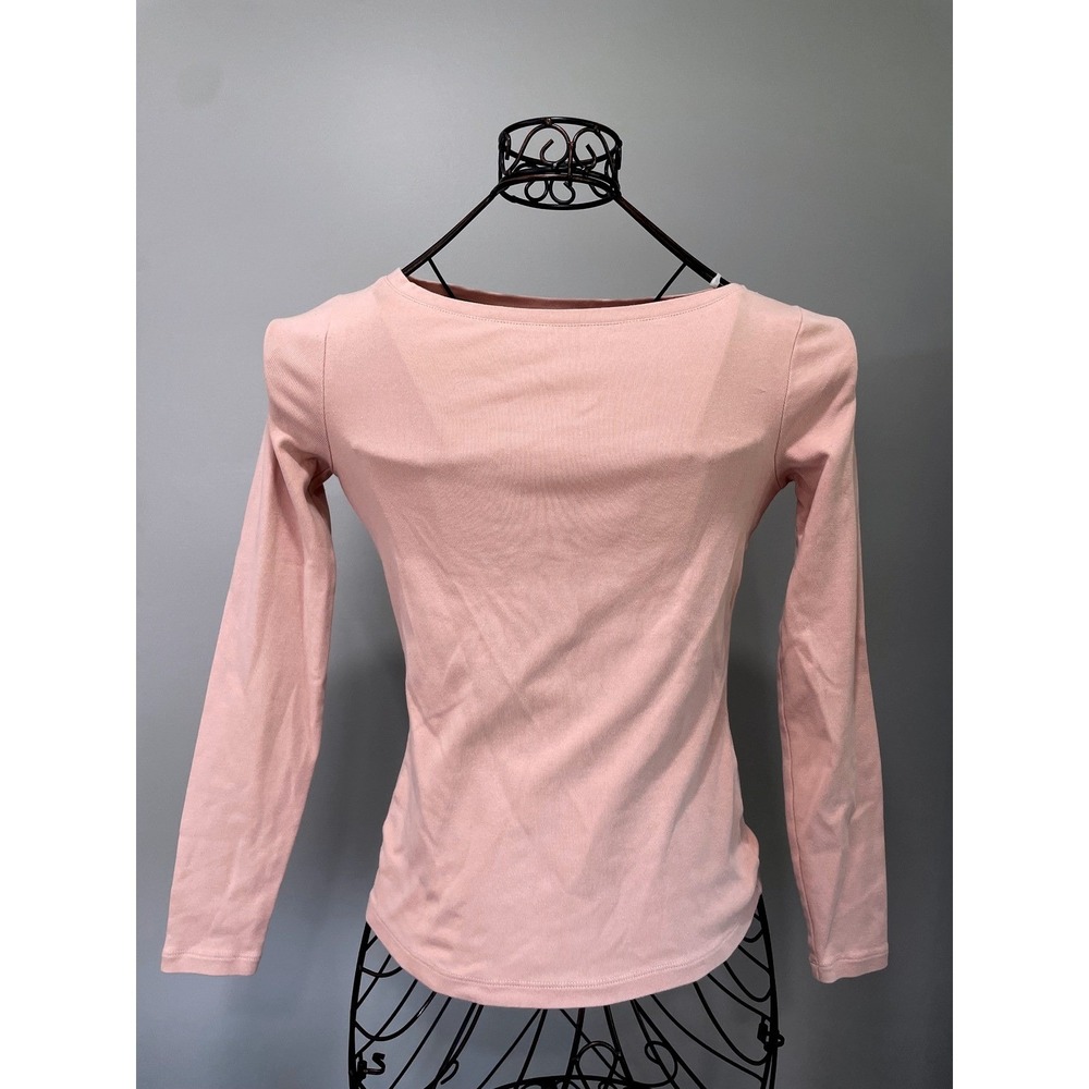 Boden Pink Long Sleeve Jersey Top Boat Neckline Womens US 2 UK 6‎